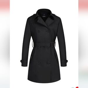 WANTDO Women's Waterproof Double-Breasted Trench Coat with Belt